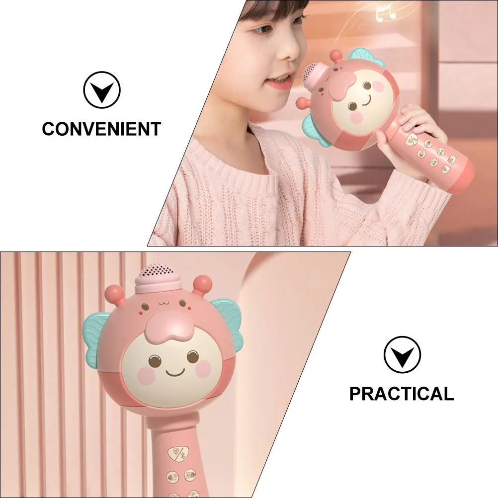 1Set ميكروفون لاسلكي للأطفال محاكاة الغناء آلة الكاريوكي USB قابلة للشحن الموسيقى اللعب للأطفال #2