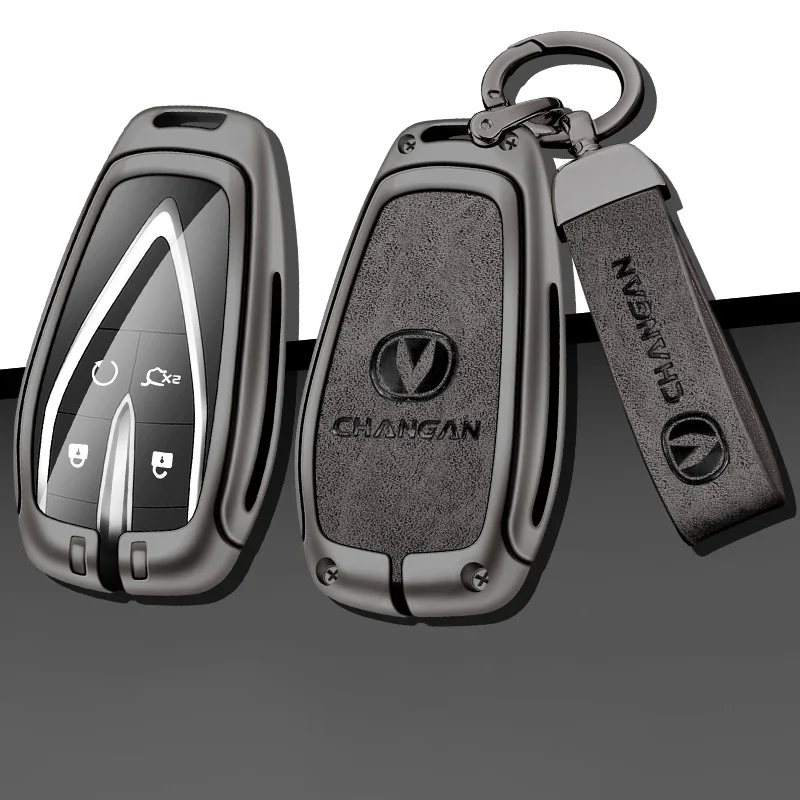 Zinc Alloy Car Smart Key Case Cover Protective Shell Keychain For Changan Eado UNI-T CS35plus CS55plus CS75plus Auto Interior Ac