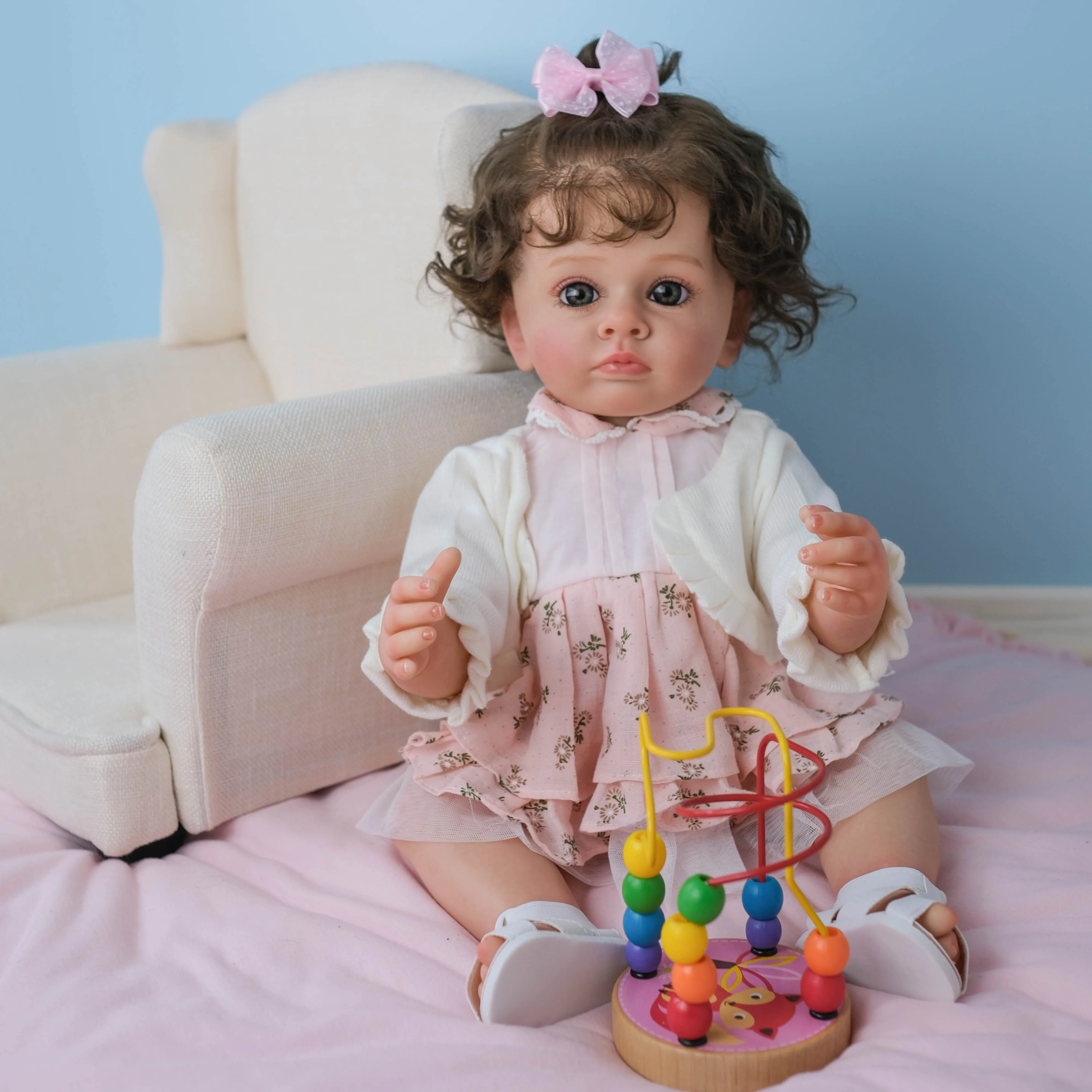 

FBBD 55CM Full body Silicone Soft Real Touch Lifelike Reborn Toddler Tutti 100% Handmade With Genesis Paint 3D Skin Rooted Hair