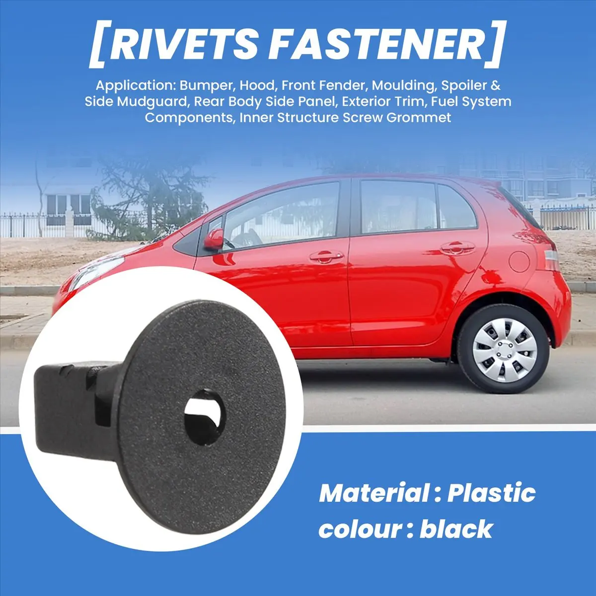 #96H (black)20pcs Fender Liner Screw Grommet Fastener Rivet Push Clips Retainer,Automotive Parts & Accessories