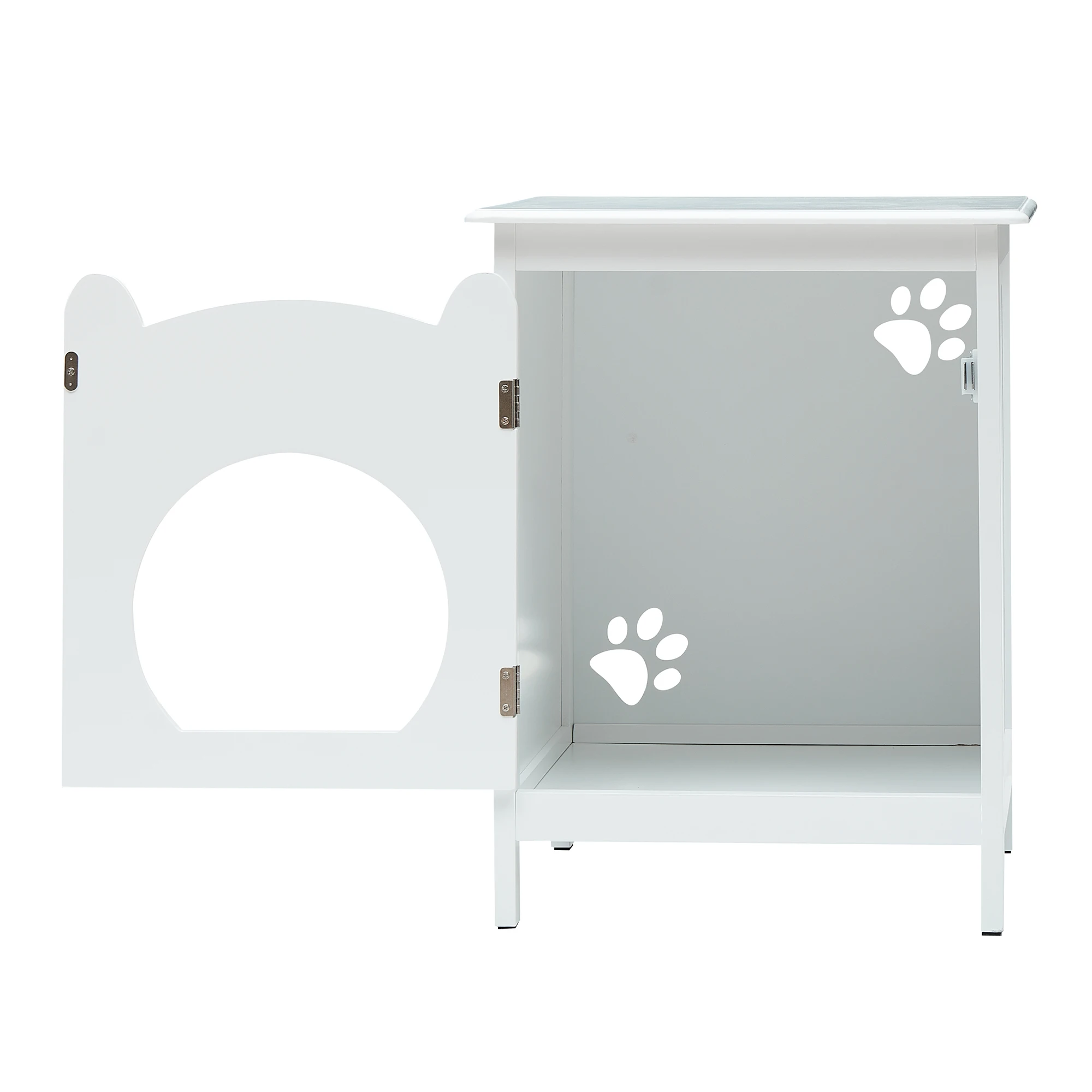 Nachttisch mit Katzenhaus, Beistelltisch, Haustierhaus mit weicher Matte, Wohnmöbel, Haustierkiste, Beistelltisch für Wohnzimmer, Schlafzimmer – Detail 5