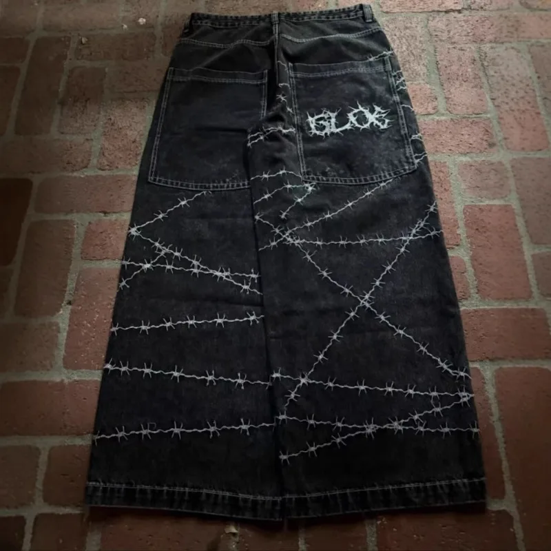 

Мужские брюки в стиле ретро в стиле хип-хоп, широкие прямые брюки в полоску с принтом, модные повседневные брюки в американском стиле High Street