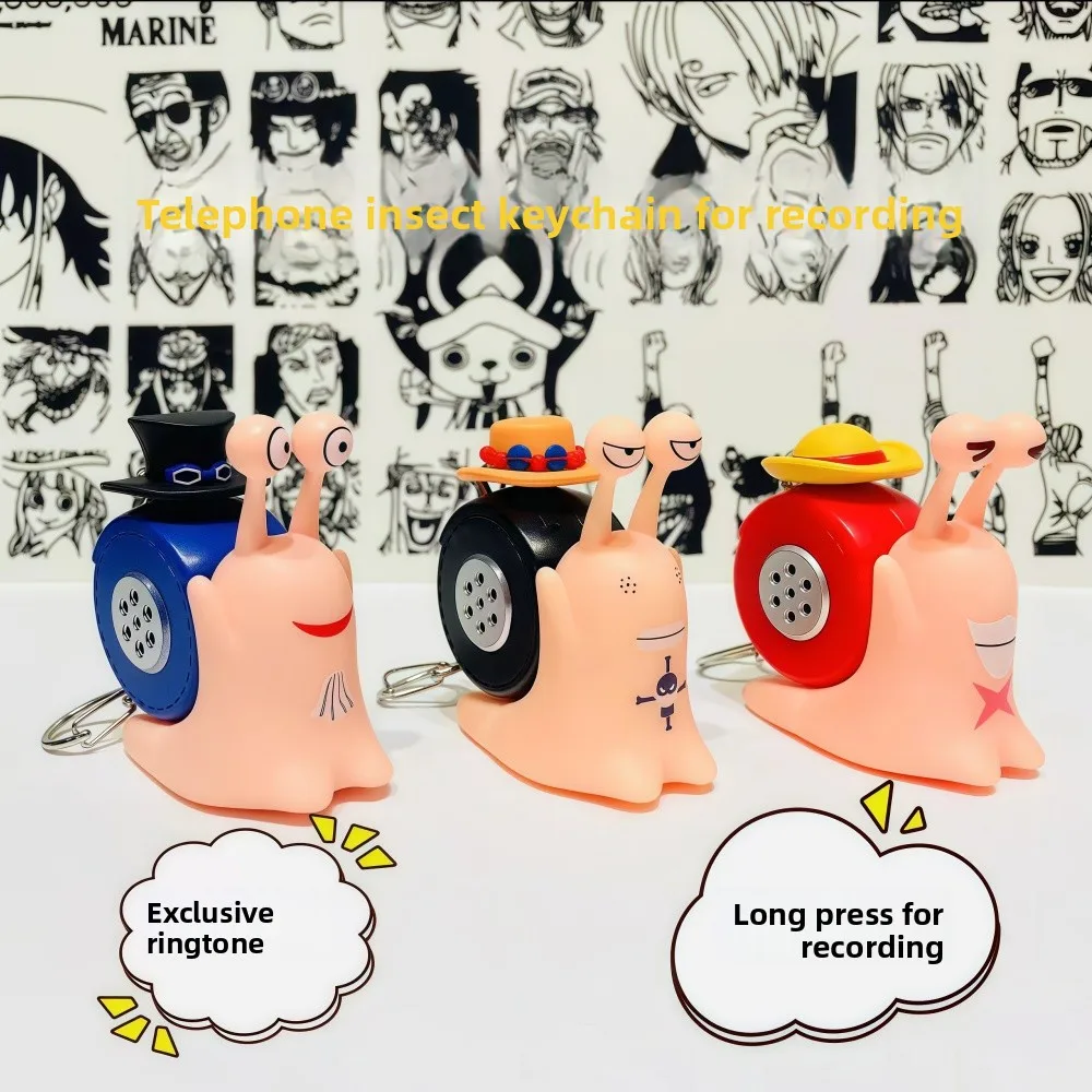 One Piece Voice Recorder Keychain Cute Luffy Figure Gift Toy with Record Playback for Messages Love Confession Display Decor