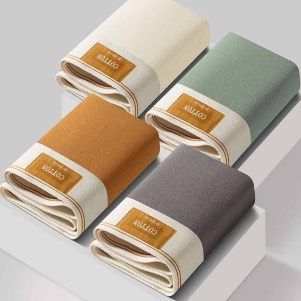 4Pcs Breathable Solid Color Men's Boxer Briefs L-4XL Seamless Men Panties Elastic Plus Size Underwear for Man Gifts