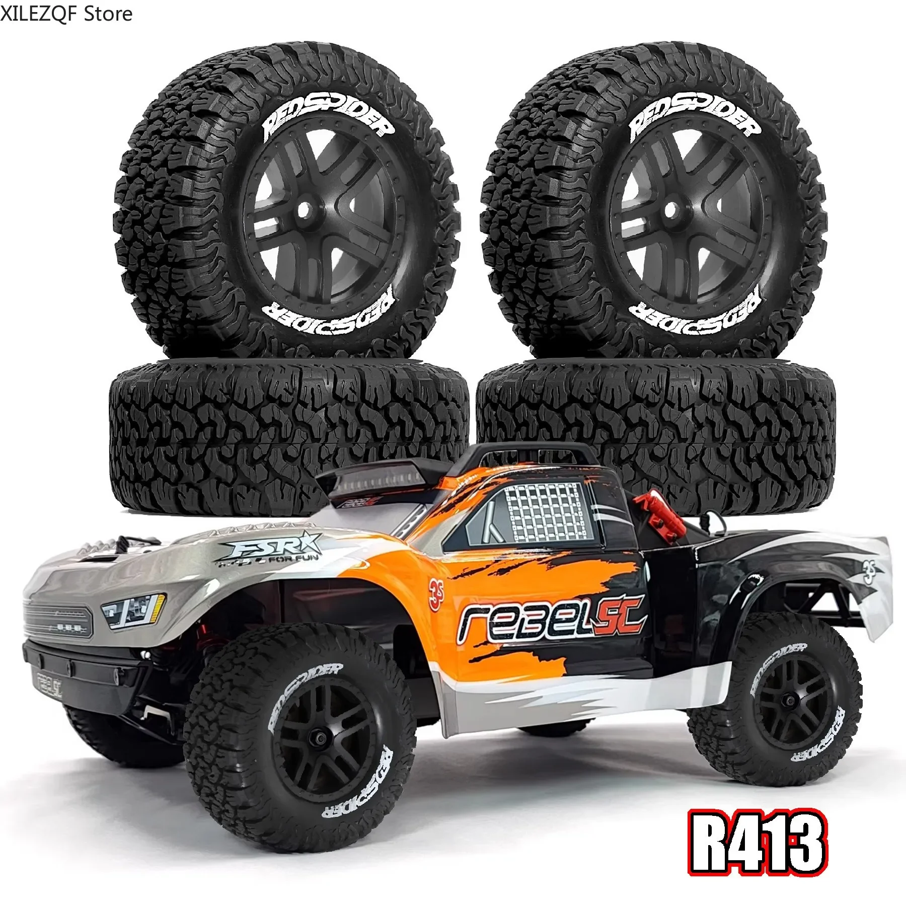 

Шина для шорт-корс траков 1:10, 112 мм, с диском 12 мм Hex для Traxxas Slash, Arrma Senton, HuanQi 727, Vkar 10sc, HPI, HSP RC Car