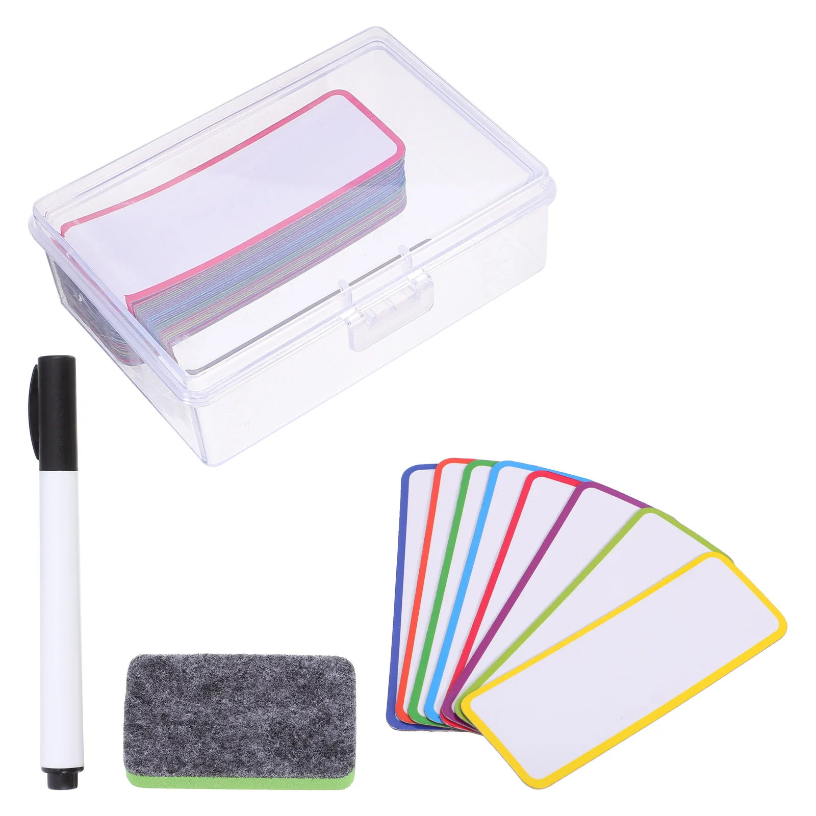 54 Pcs Magnetic Label Magnets Dry Erase White Board Flexible Name Tags Strips Paper Card