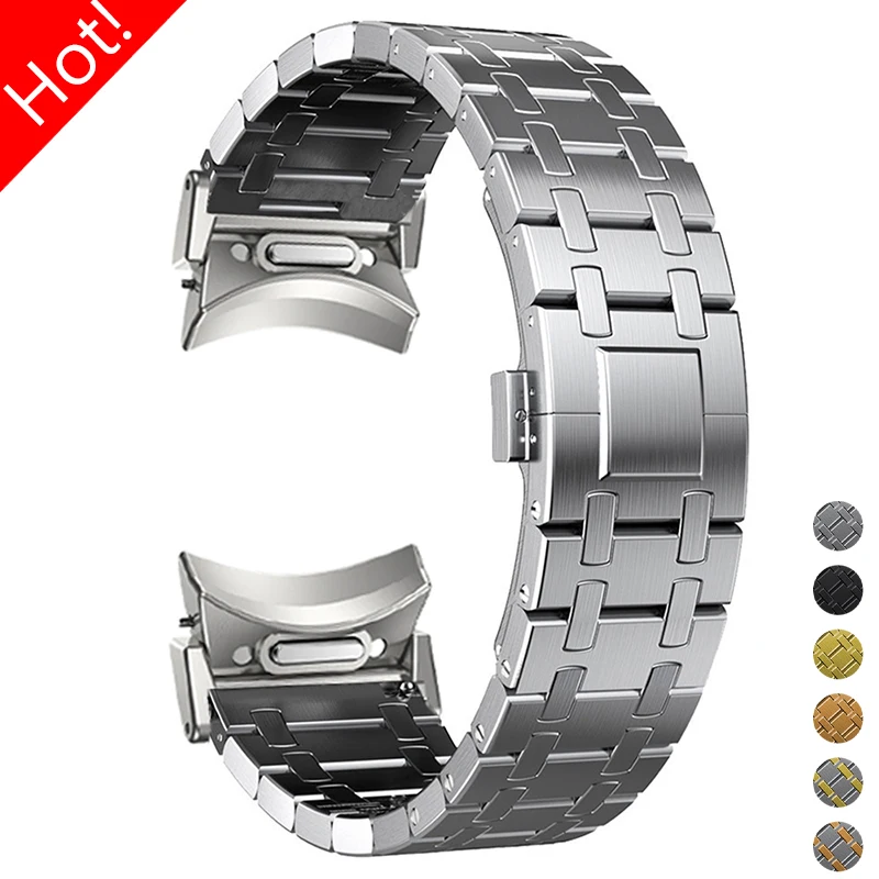 No Gaps Luxury Metal Strap for Samsung Galaxy Watch 6 Classic 43mm 47mm 6 5 4 40mm 44mm 5Pro 45mm Quick Fit Stainless Steel Band