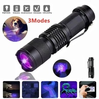 Ultra Violet LED Flashlight Blacklight Light 395/365 nM Inspection Lamp Torch Light UV Lamp Zoomable 3 Modes Ultraviolet Lamp