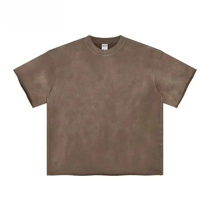 

Light Brued ort IEFB Spray Dye Waed M Twopiece Set Ultra Slim Fit Nine Sve Length Henry irt Collar Trendy Youth...