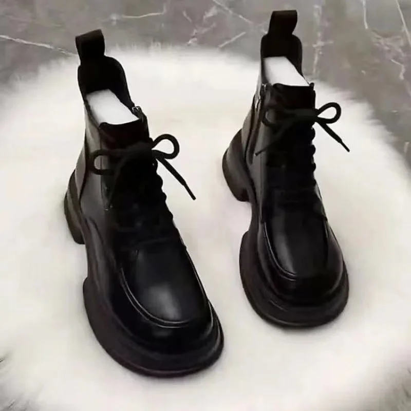 Nowe damskie botki 2022 buty na platformie gotyckie jesienne zimowe buty z grubej podeszwy Lolita japońskie buty JK College Girls Shoes