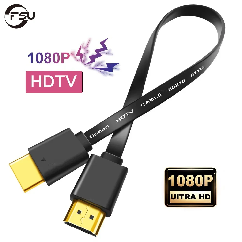 FSU HDMI-compatible Cable 1080P Thin HDMI-compatible Flat Cable Male-Male 1.4 Cable for HDTV Cable HDMI-compatible 0.3m 1M 1.5M