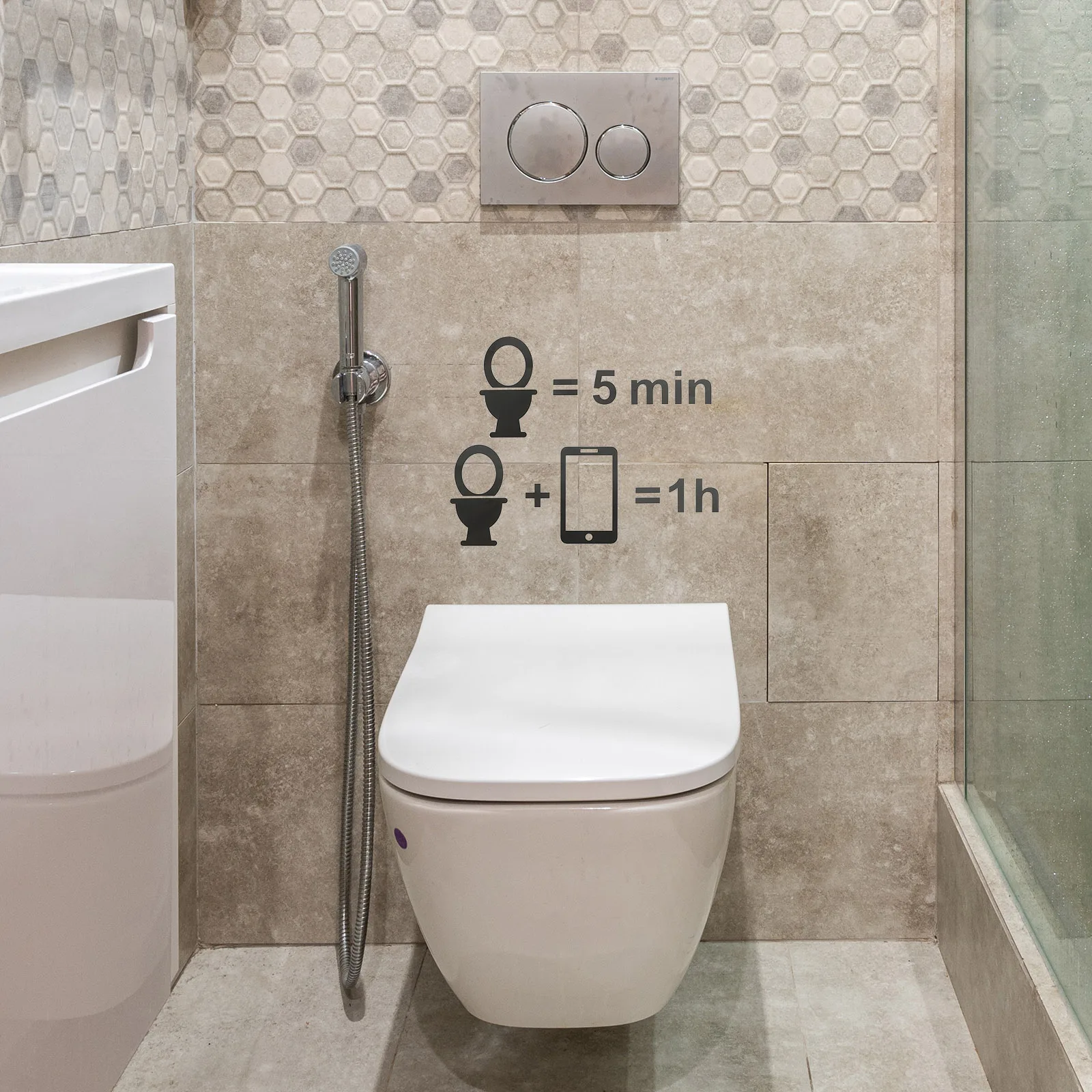 

2pcs Warning Stickers Toilet Seat Cover Decals Bathroom Wall Sign Sticker Removable Adhesive Pvc Toilet Lid Decal For Public
