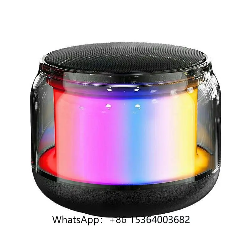

2024 New Style Portable Fashion Mini Speaker RGB Colorful Led Light Wireless USB TF AUX Loudly Sound Control Speakers