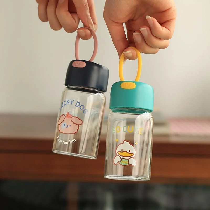 150/400 ML Mini Sports Water Bottle Small Mini Water Cup Cute Girl Student Glass Milk Cup Children