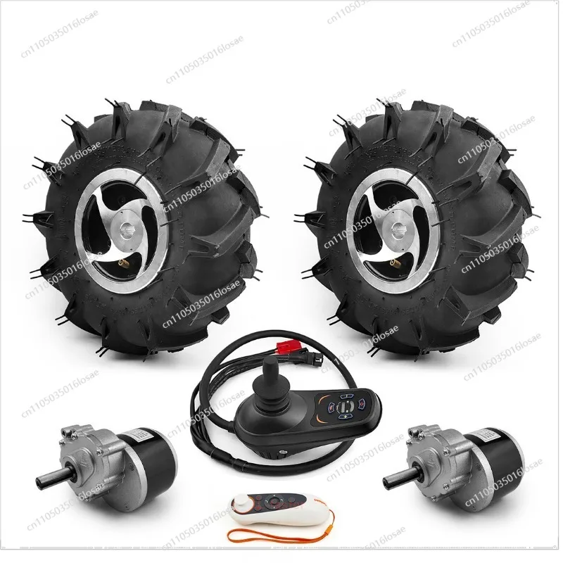 For 10 Inch Wheels 24V 700W Dual Drive Motor 4.10-4 Off-road Tire Joystick Remote Control Trolley