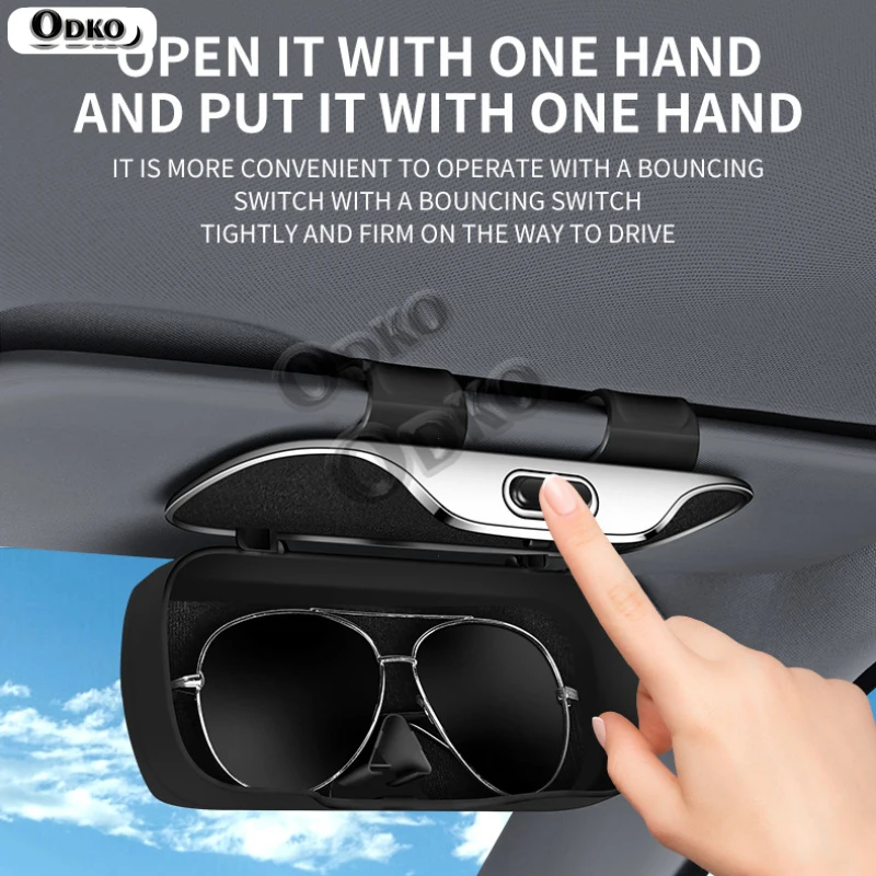 Press Switch Car Sun Visor Glasses Box for Renault Captur Koleos Kadjar Arkana Megane Dacia Duster Clio Sunglasses Storage Case - Image 6