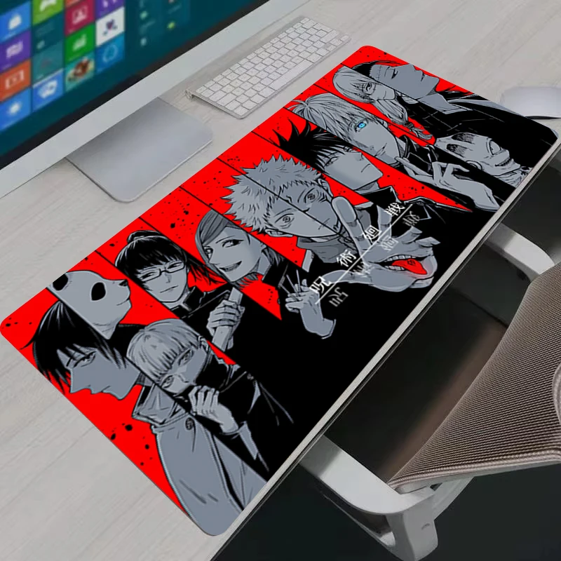 Mousepad Anime J-Jujutsu Kaisen Mouse Pad Lock Edge Office Laptop Rubber Non-slip Mouse Mat Gamers Decoracion Desk Mat