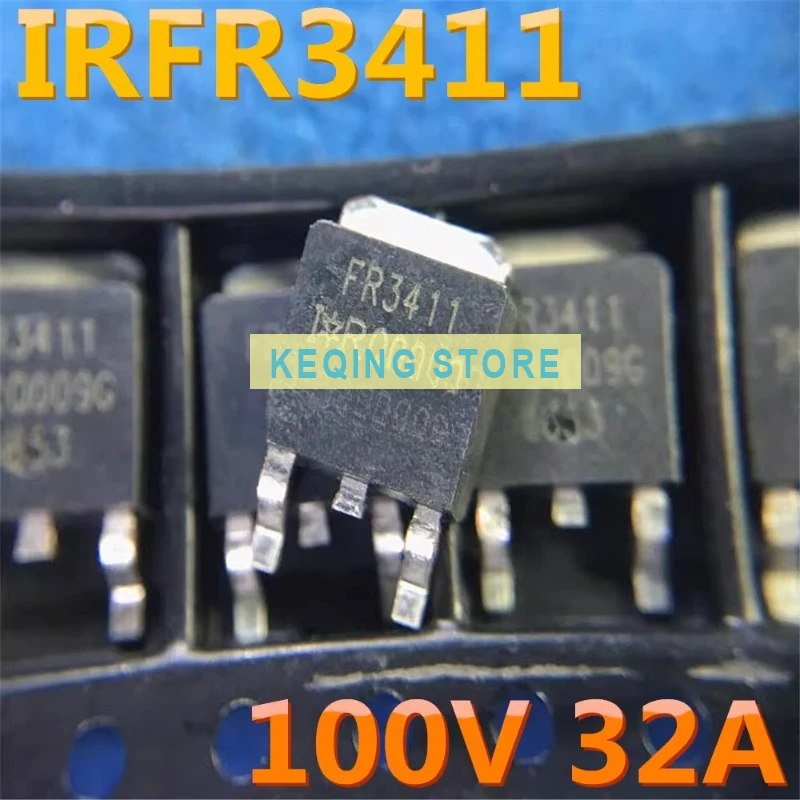 10PCS Used+Not NEW+Send after Measure IRFR3411TRPBF FR3411 N-Channel 32A 100V MOS FET TO-252 Original