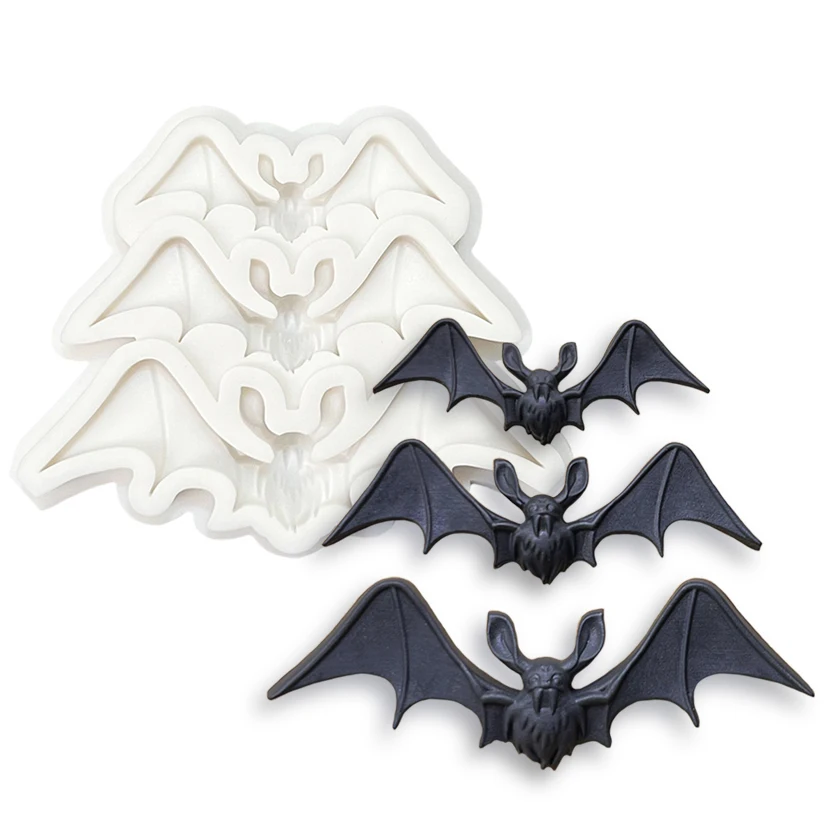 Fledermaus Halloween Silikon-Zuckergussform Harzwerkzeuge Cupcake-Backform Fondant-Kuchendekorationswerkzeuge