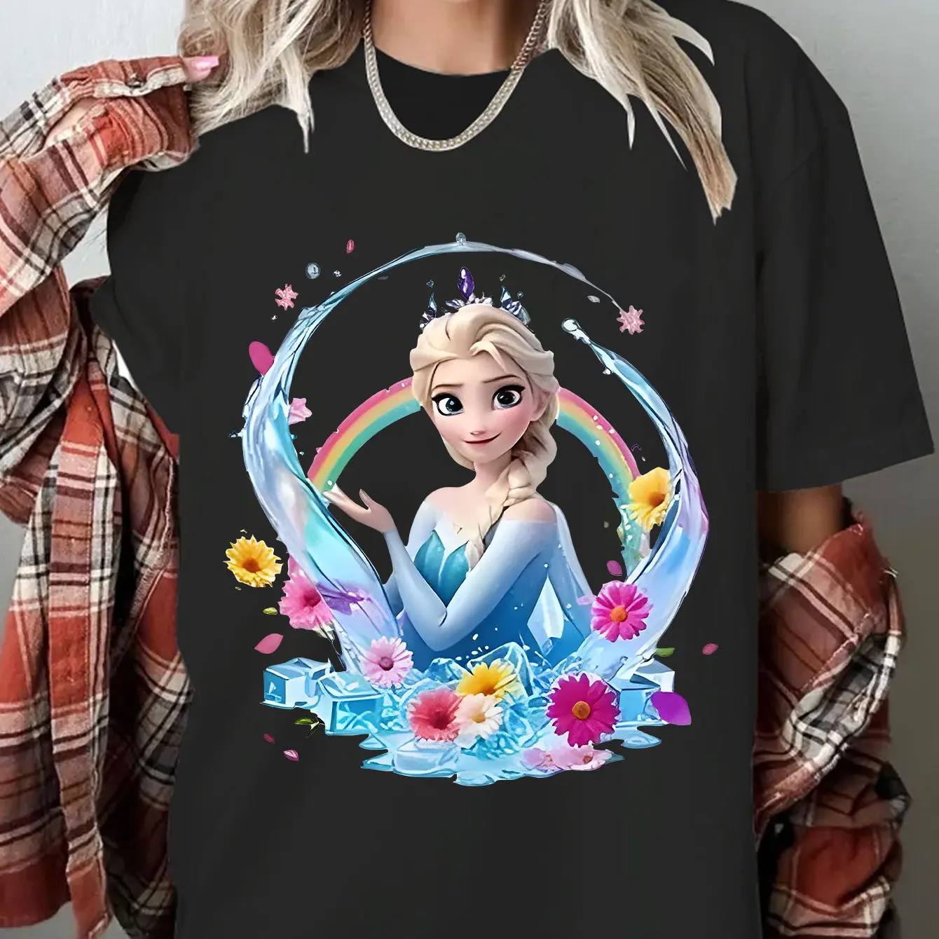 

Принцесса Диснея с графическим принтом, лето, осень, зима, хлопковые мужские и женские футболки с короткими рукавами, роскошные спортивные футболки на открытом воздухе