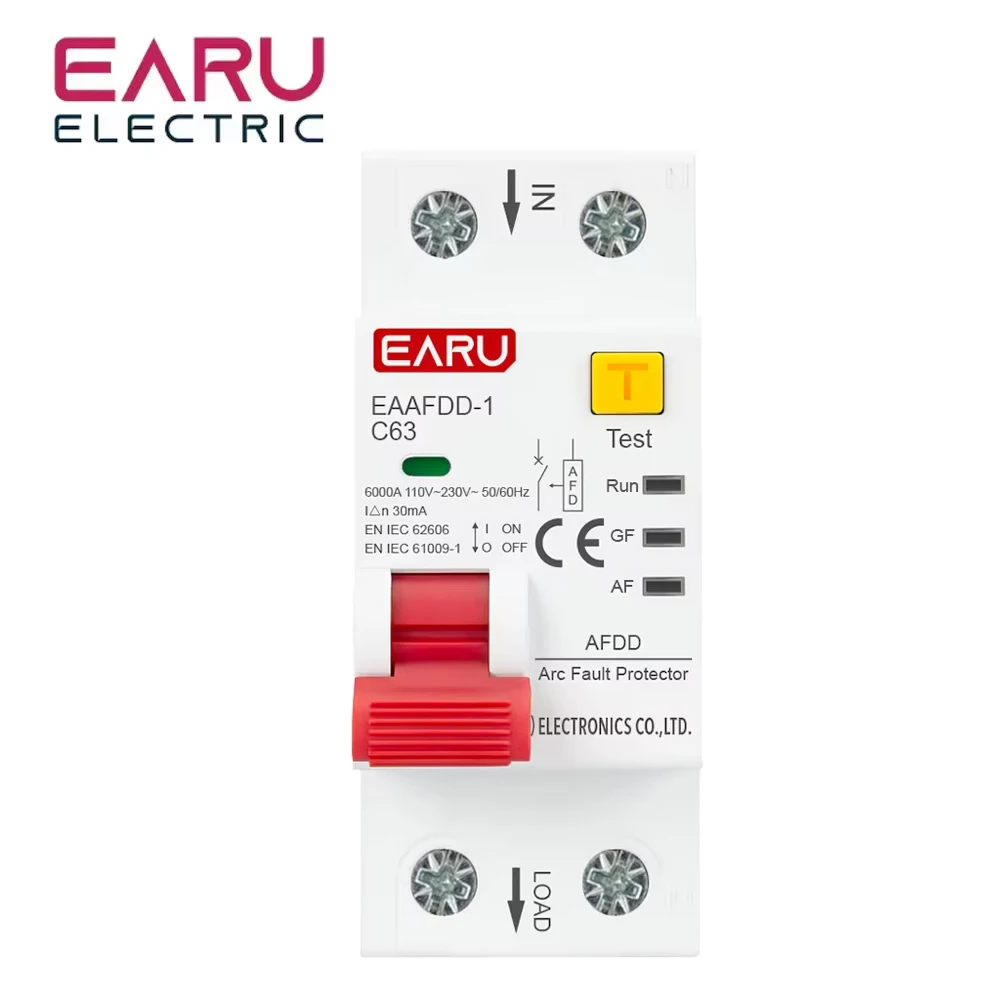 AC220V AFDD Arc Fault Protector Device RCBO RCCB MCB Circuit Breaker Interrupted Overload Earth Leakage Short Circuit Protection