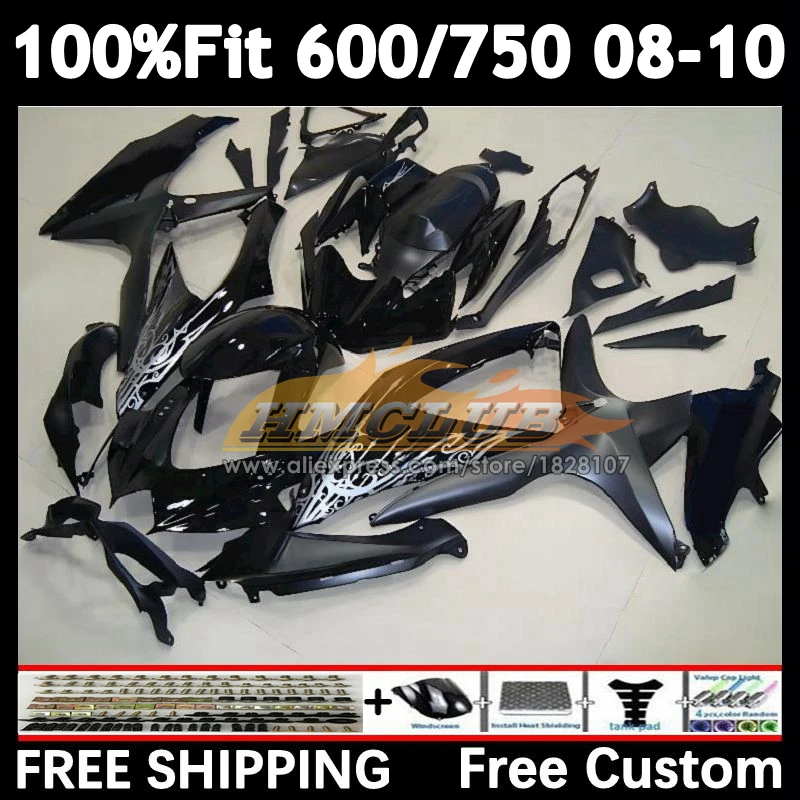 Injection For SUZUKI GSXR 600 750 CC GSXR600 factory black 2008 2009 2010 15No.106 GSXR-600 GSXR-750 K8 GSXR750 08 09 10 Fairing