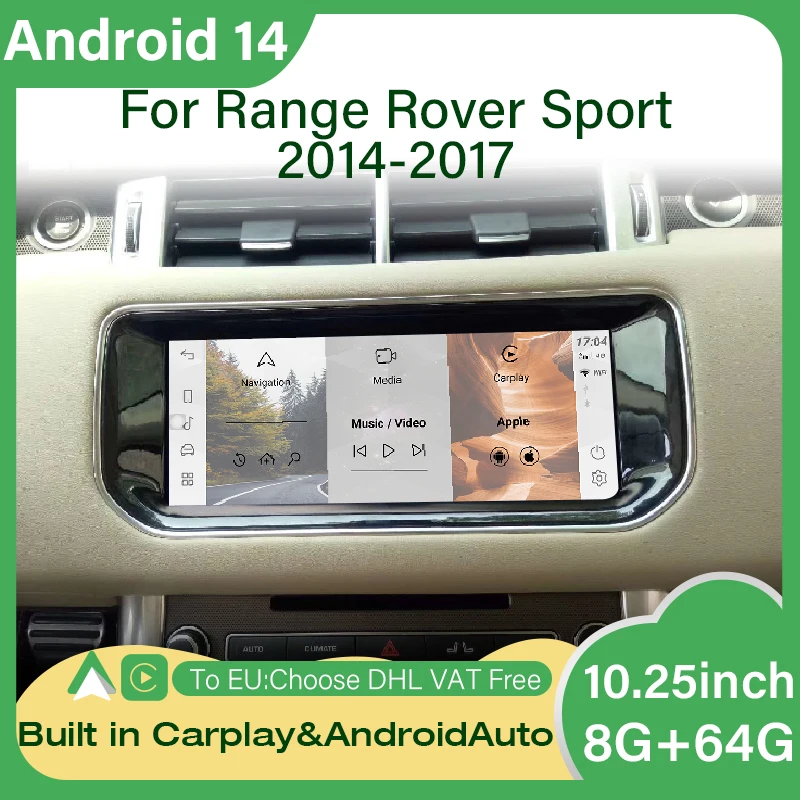 

Новый Android 14 MTK 128G carplay Androidauto для Range Rover Sport 2014-2017, автомобильный радиоприемник, мультимедийный плеер, GPS-навигация, Bluetooth