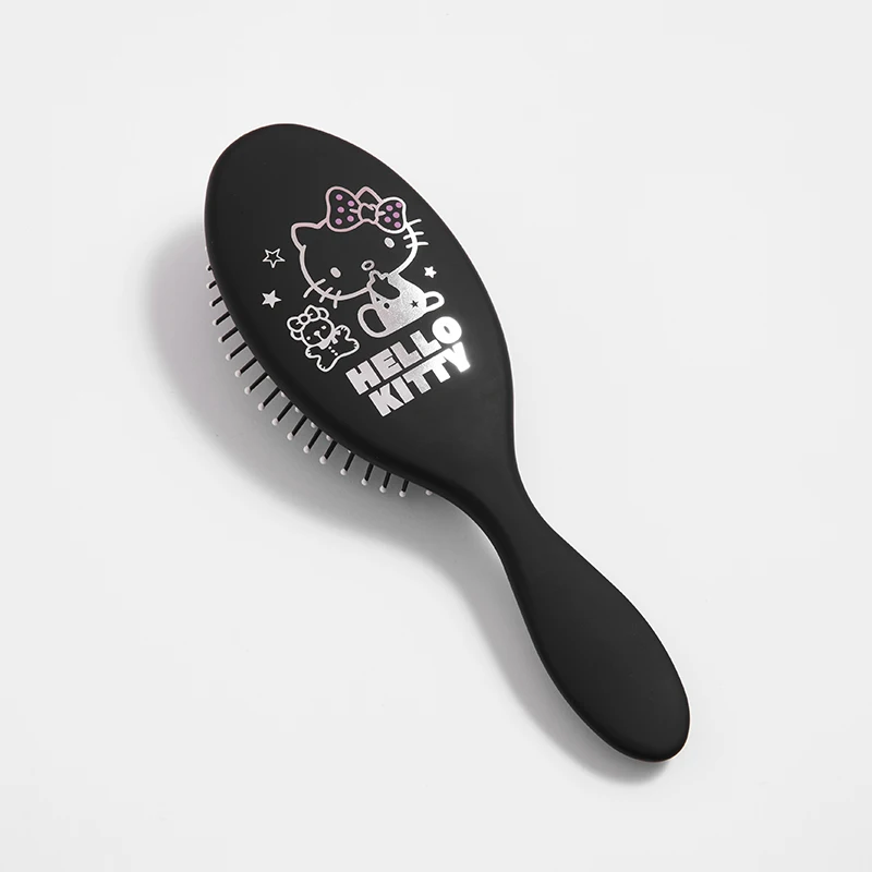 MINISO Kawaii Hello Kitty สีดําสีขาว Simple Series ถุงลมนิรภัยหวีอะนิเมะ Sanrio Girly Heart CURLY นวดผม Air Cushion หวี