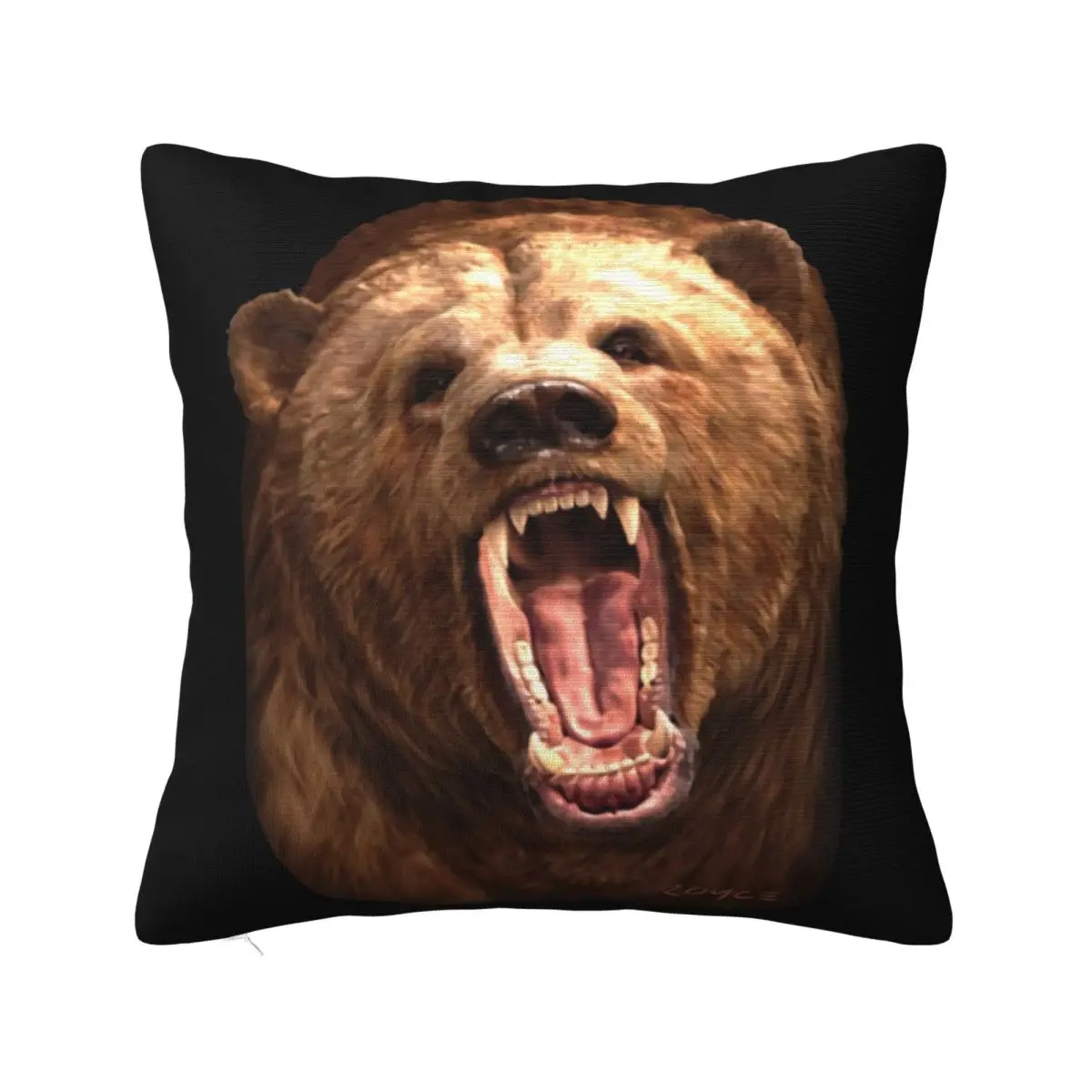 Liar Brown Grizzly Bear Growling Pada Anda Memburu Hidupan Liar Alam Steampunk Pillow Case