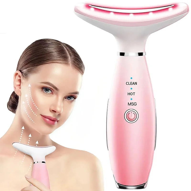 جهاز تجميل الوجه والرقبة EMS مكركرنت آلة شد الوجه الاهتزاز LED مدلك الوجه مزيل الذقن المزدوج أدوات العناية بالبشرة #1
