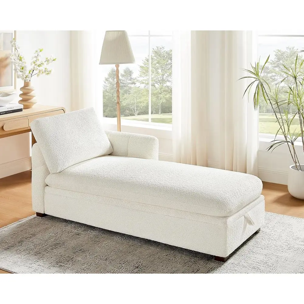 

Большое кресло-шезлонг 70,47 дюймов для дома с местом для хранения, мягкий диван-кровать с толстой подушкой и подлокотниками, ткань букле