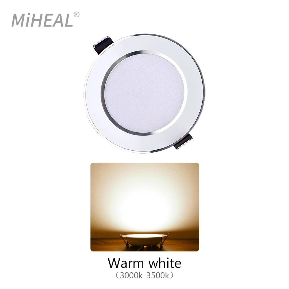 10PCS LED Downlight Deckeneinbauleuchte 5W 9W 12W 15W Dreifarbig dimmbar/Kaltweiß/Warmweiß LED-Strahler AC 220V