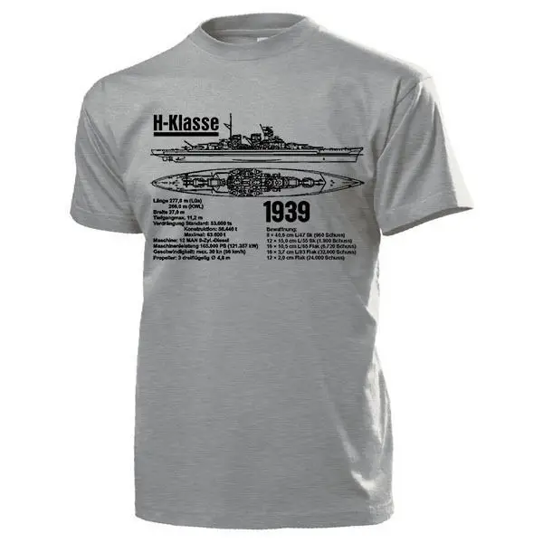 Fashion Hot Sale H Klasse Schlachtschiff Kriegsmarine Z Plan - T Shirt Tee Shirt Custom Aldult Teen Unisex Unisex