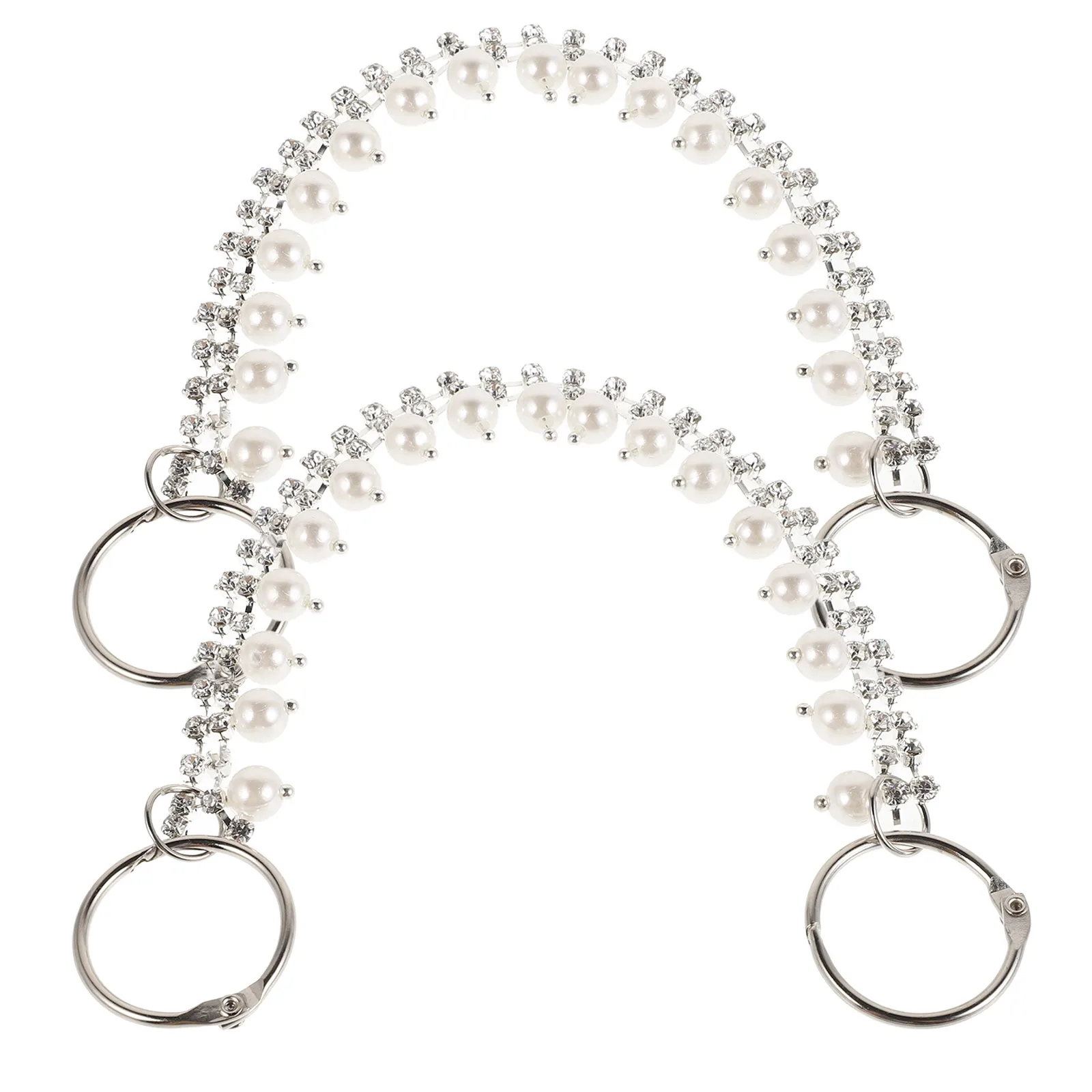 

2 Pcs Sandals Shoe Chain Accessories Diy Chains Decoration Decorate Pearl Charms Fashion White