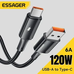 Essager 6A USB Type C Cable Fast Charging 120W USB C Charger Wire Data Cord For xiaomi 14 Pro Redmi k70 Samsung S21 Huawei POCO