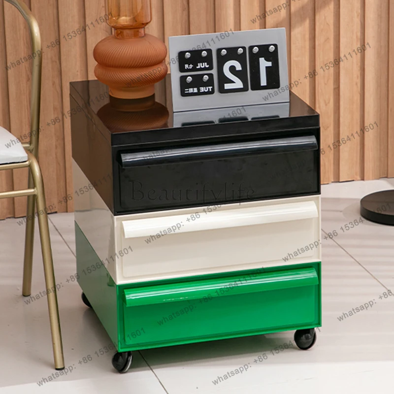 

Wabi Sabi Vintage Mobile Nightstand Aesthetic Small Storage Cabinet Minimalist Creative Simple Side Table