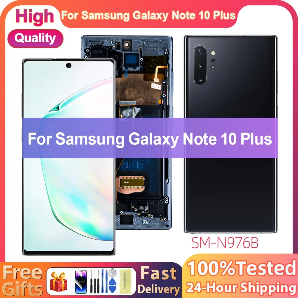 

NEW OLED Screen For Samsung Galaxy Note10+ LCD Display Digital Touch Screen with Frame For Samsung Note 10 Plus N975F/DS