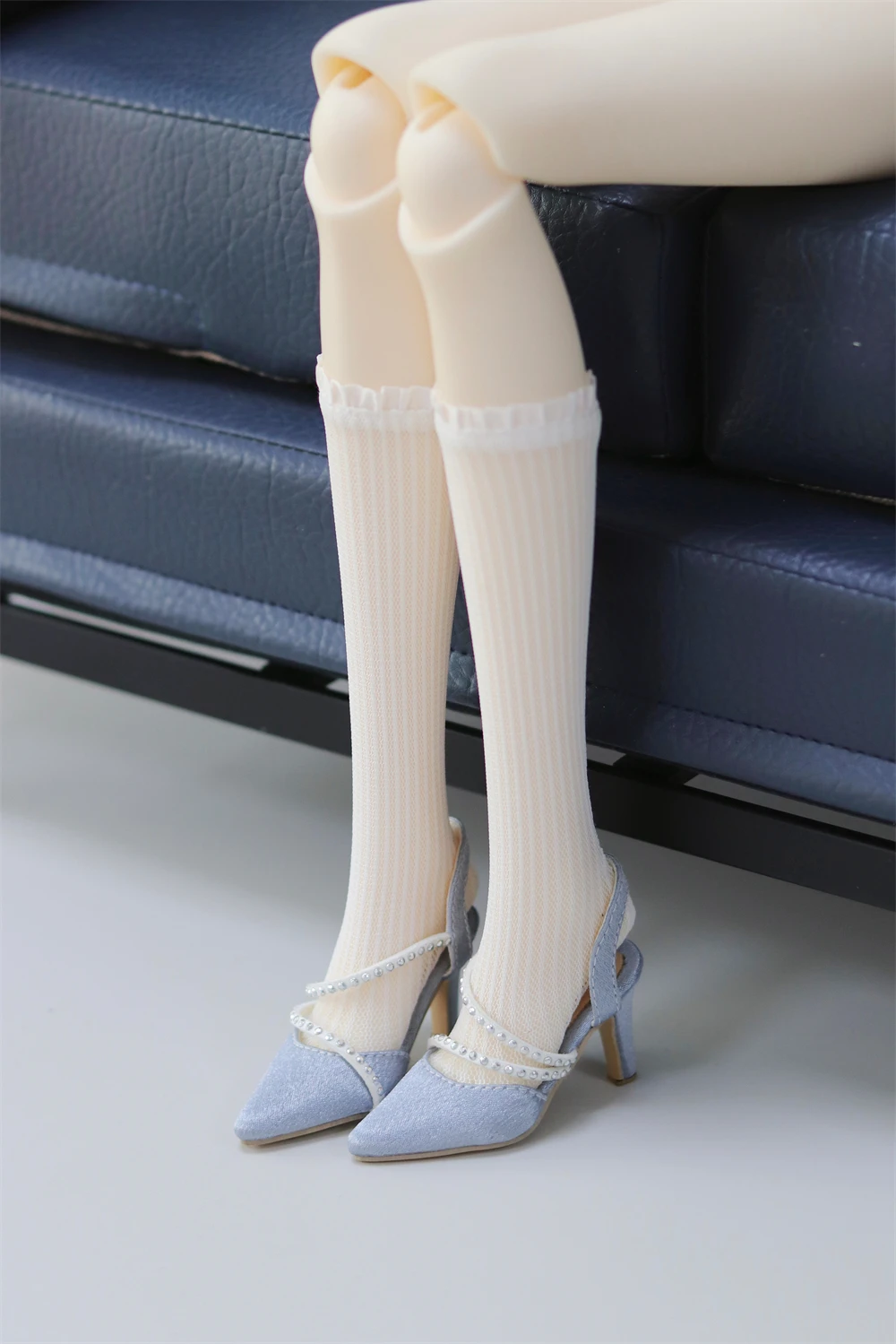 BJD دمية أحذية 1/3 SDGR/AS الفتيات الحرير الحقيقي الصليب مشبك مدبب الكعوب لعبة الفرنسية برشام سلسلة هدايا سوداء أنيقة إكسسوارات دمي #6