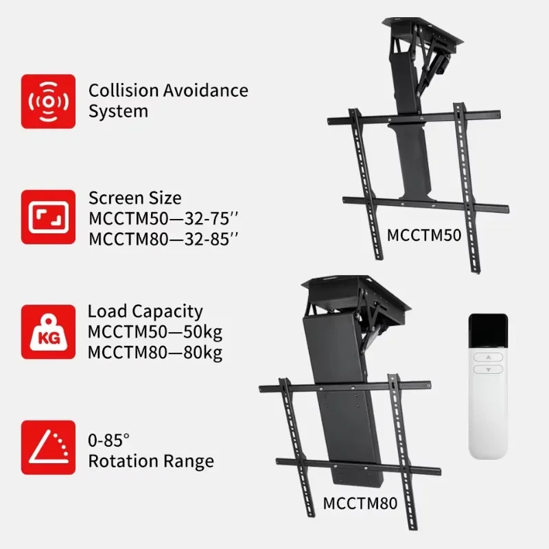 Electric  Motorized Flip Down Ceiling TV Mount Remote Control Drop Down TV Lift TV Ceiling Mount Bracket Motorized