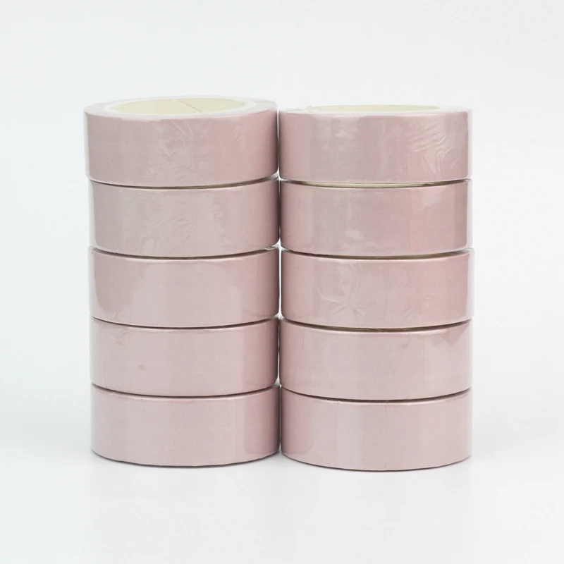 NEW 10PCS./Lot Deco Neutral Pink Solid Color Washi Tapes for Journaling Craft Adhesive Stickers Masking Tape Papeleria