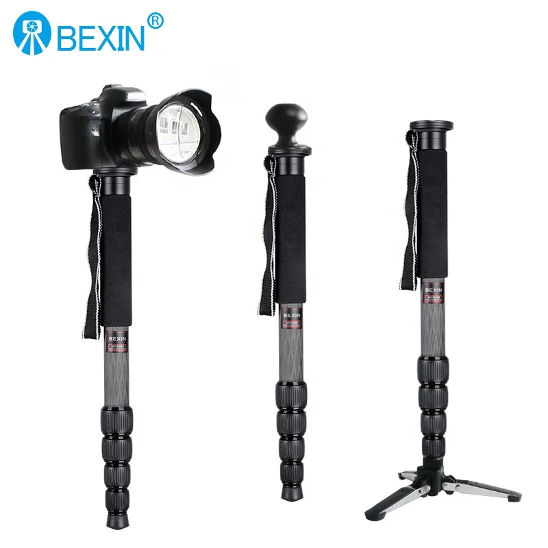 BEXIN Extendable 5 Section Telescoping Carbon Fiber Monopod Walking Stick for Canon Pentax DSLR Video Camera