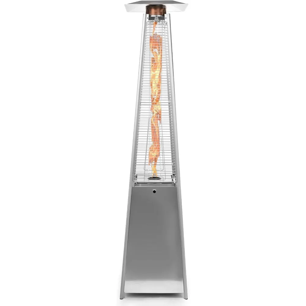 

Deluxe Propane Outdoor Patio Heater - Pyramid Style W/Dancing Flame (Floor Standing) - Stainless Steel, Patio Heater