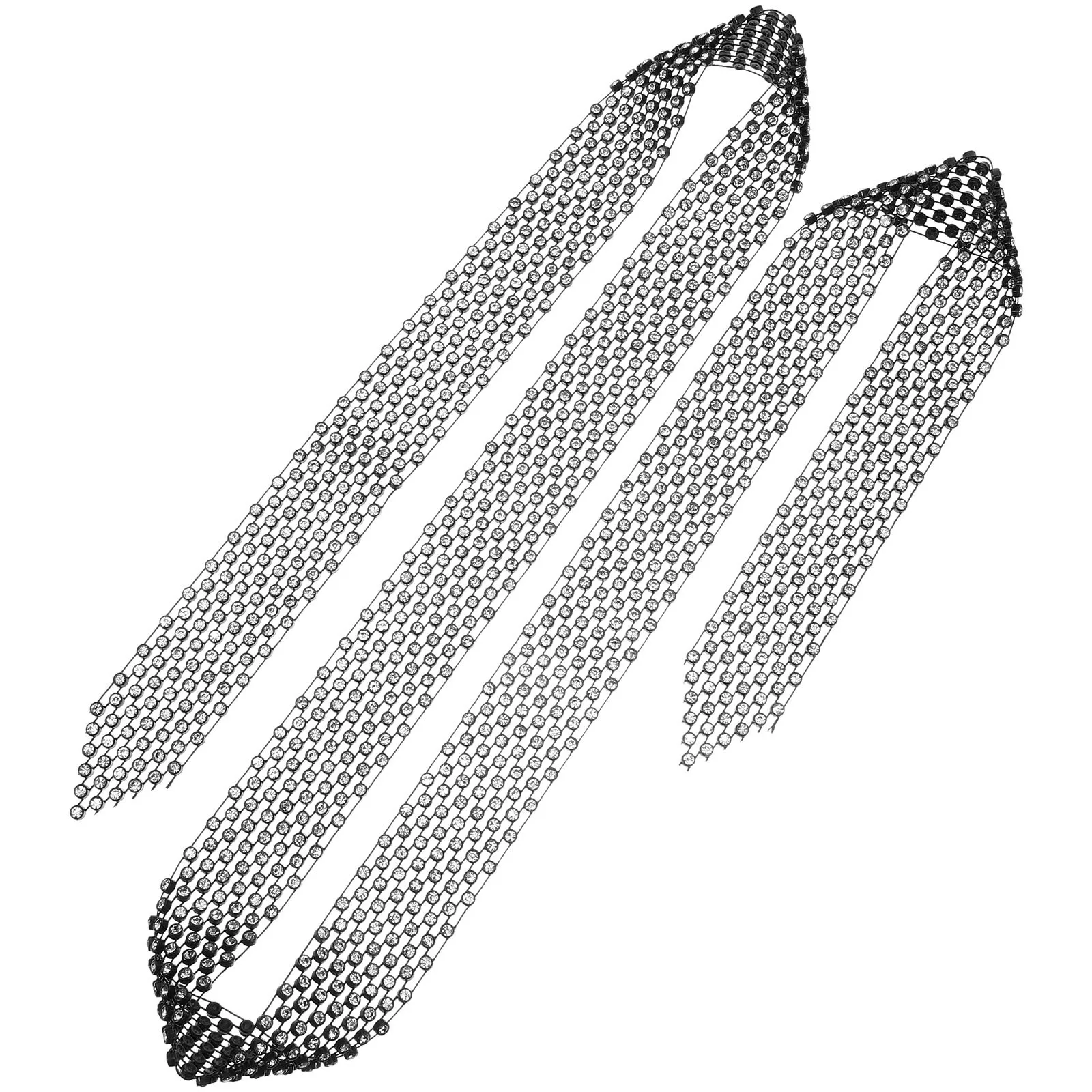 

Shiny Rhinestone Neck Tie for Women Dance Costume Accessory Glitter Sequin Tie Stage Jewelry Sparkle Look