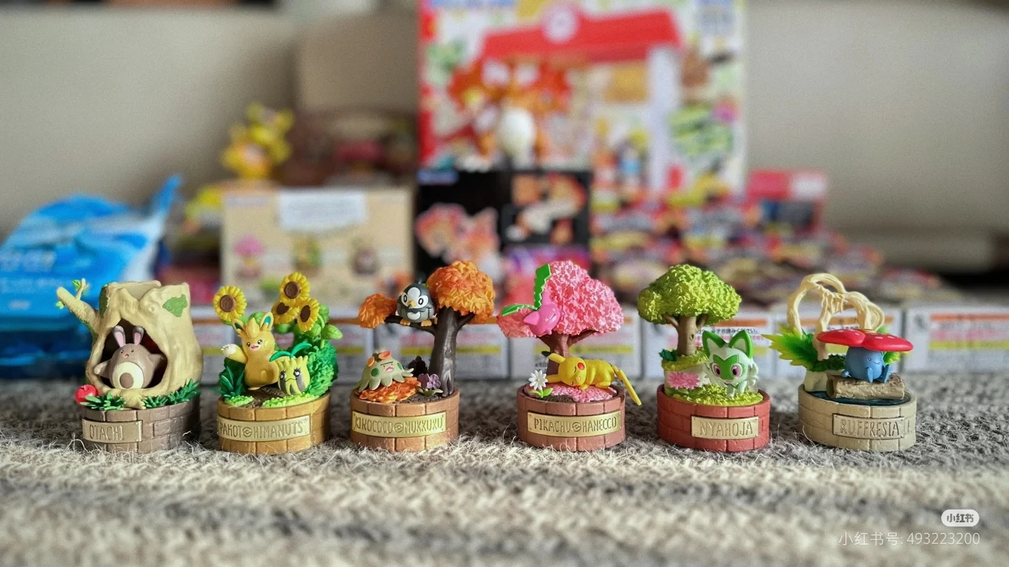 Re-Ment-figuras de Pokémon, un poco cuento del bosque, Vileplume, Pawmo, Sentret, estrellado, Pikachu, caja ciega auténtica, regalos