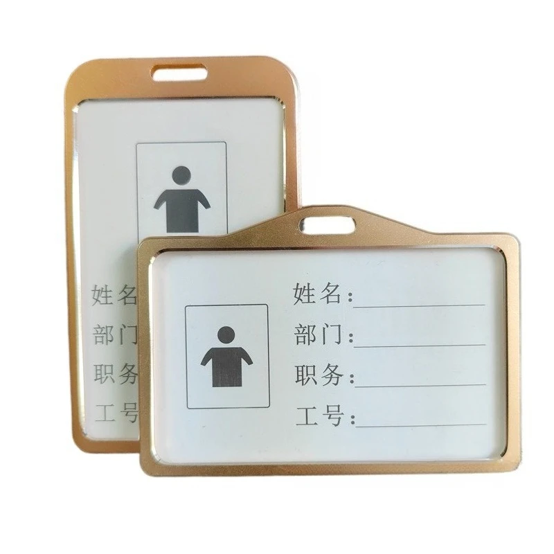 10Pcs/Set Metal ID Tag Pass Work Card Holder Working Permit Case Badge Holder for Staff Nurse Badge Card Cover Sleeve
