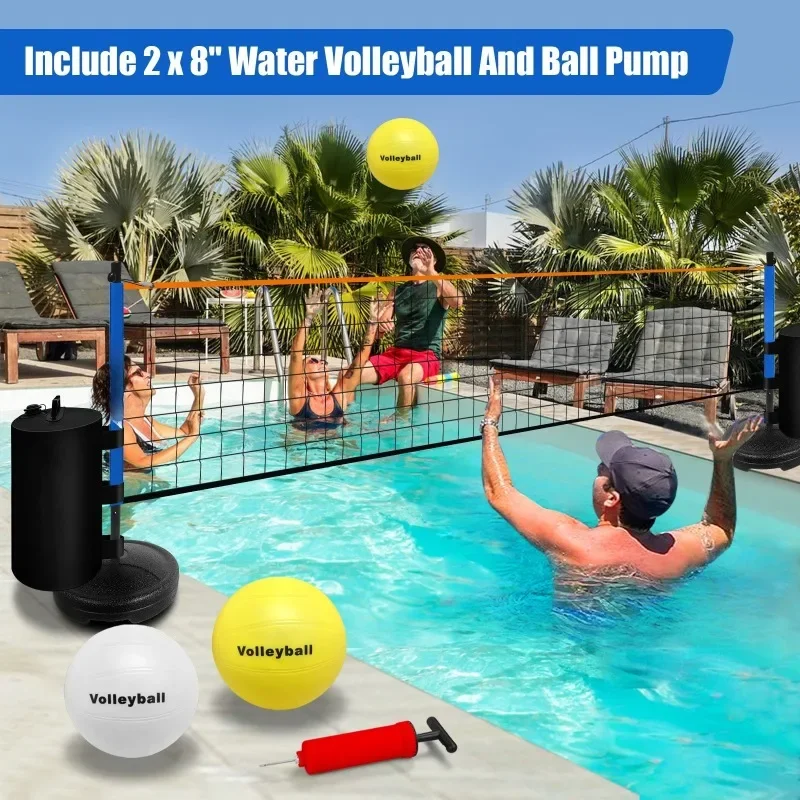 Portable Foldable Water Volleyball Net Set Movable Tennis Post Indoor Outdoor Entertainment Sports Equipment