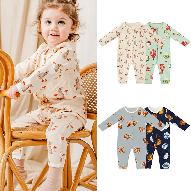 0-24M Cotton Baby Romper Newborn Kid Boys Girls Baby Clothes Long Sleeve Spring Bodysuit Cute Sweet Costumes Outfit