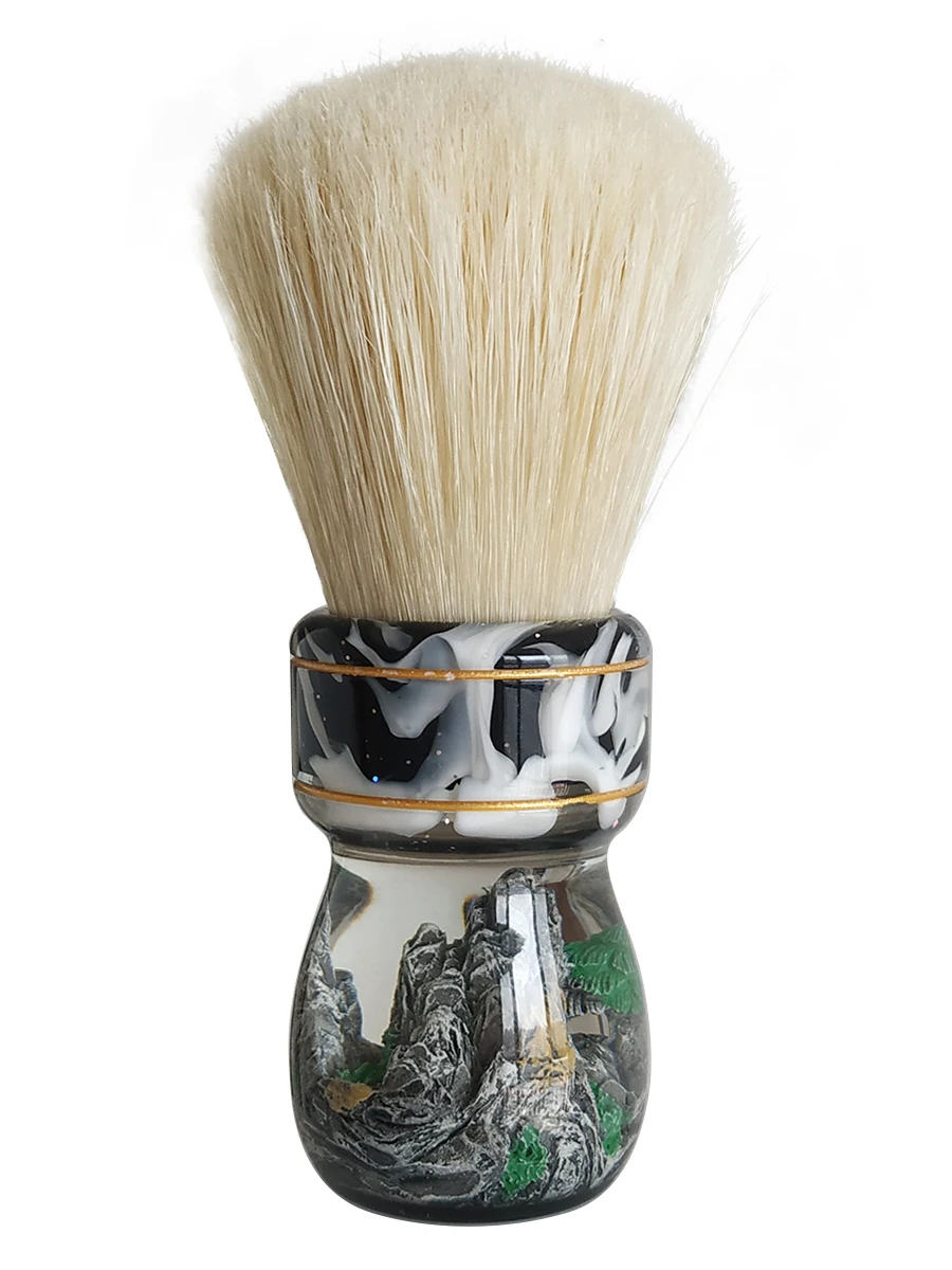 DiShi 30mm boar bristle shaving brush soft good backbone and resin handle for man wet shaving