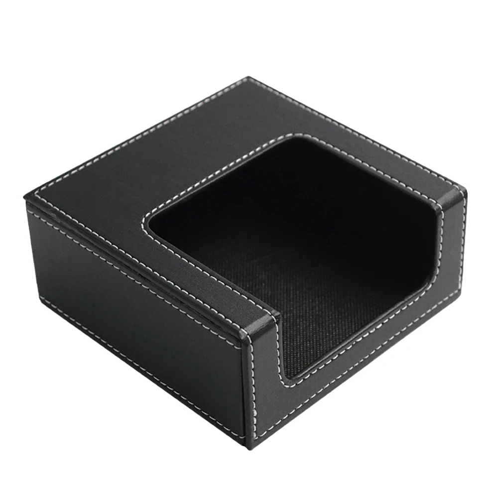 

1pc Napkin Box Tissue Container Wood PVC Faux Fabric Side Opening Lightweight Home Office Bedroom Travel for Paper