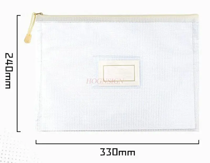 10pcs Transparent file bag, waterproof hand-held zipper type data storage bag, large capacity subject paper classification bag